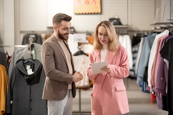 man-woman-discussing-new-assortment-clothing-store-300x200-Picsart-AiImageEnhancer